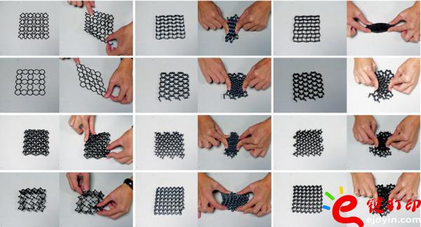 藝術(shù)家Behnaz Farahi 測試不同打印結(jié)構(gòu)的壓縮形變 [4D or 3D]3D打印技術(shù)升級(jí)版-3D打印可形變微結(jié)構(gòu)新鮮出爐